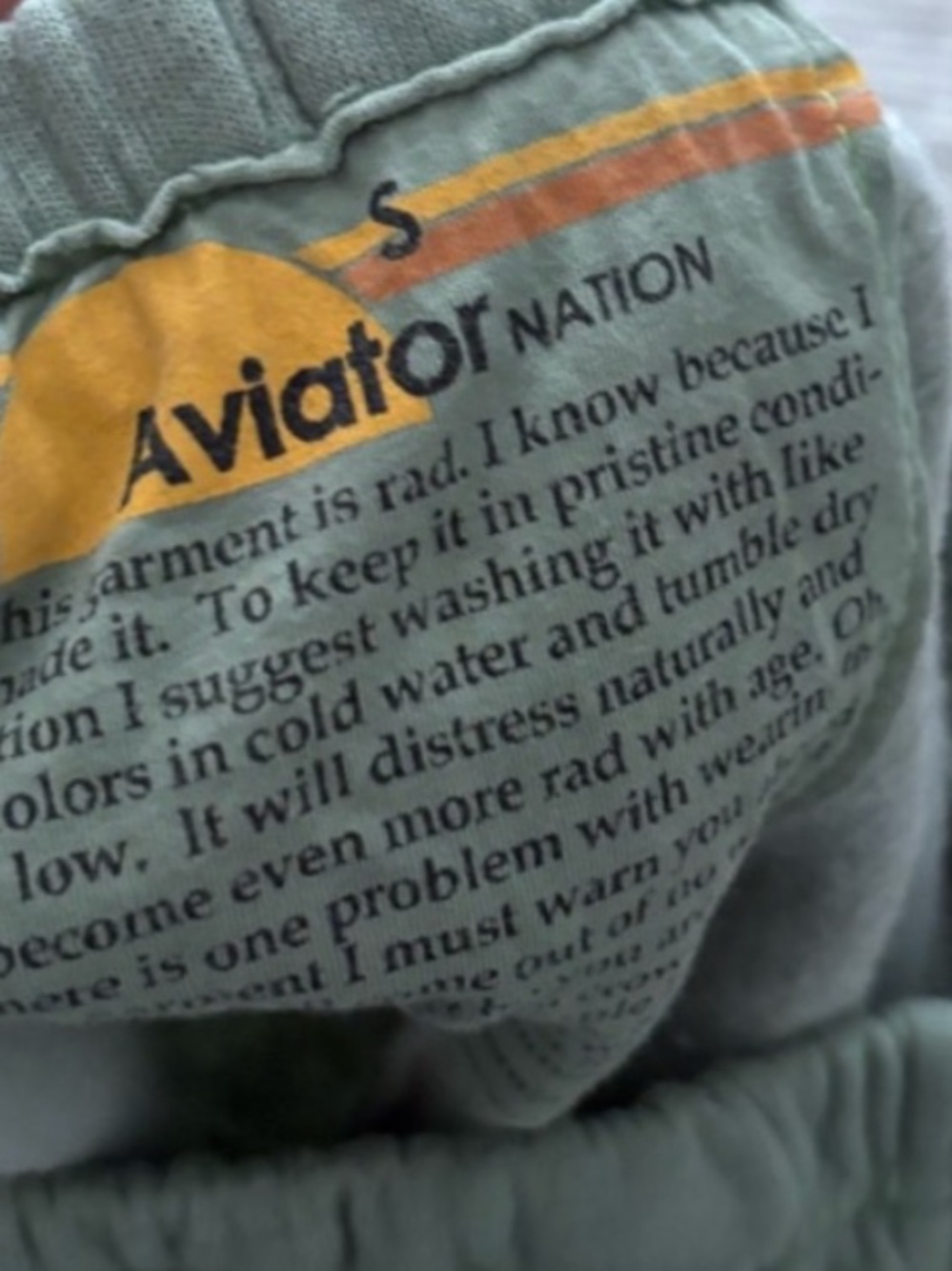 Aviator Nation Sweatpants, Green / Sage | Size Small - Picture 6 of 6